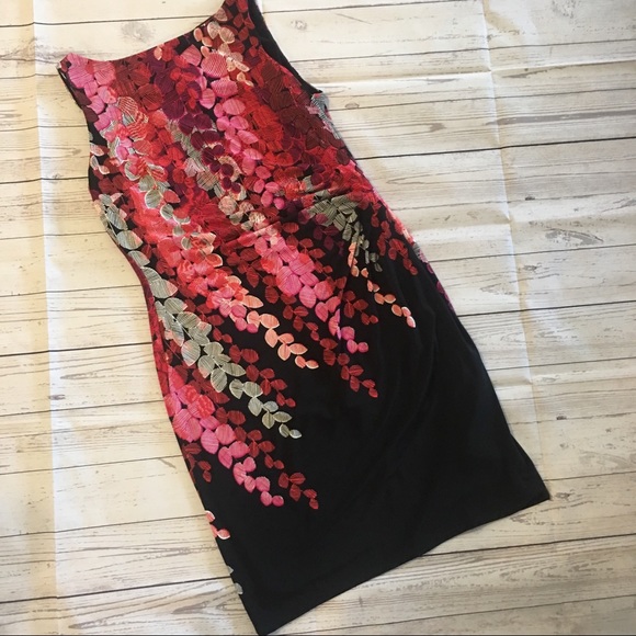 Anne Klein Dresses & Skirts - Anne Klein Black Red Pink Floral Design Dress
